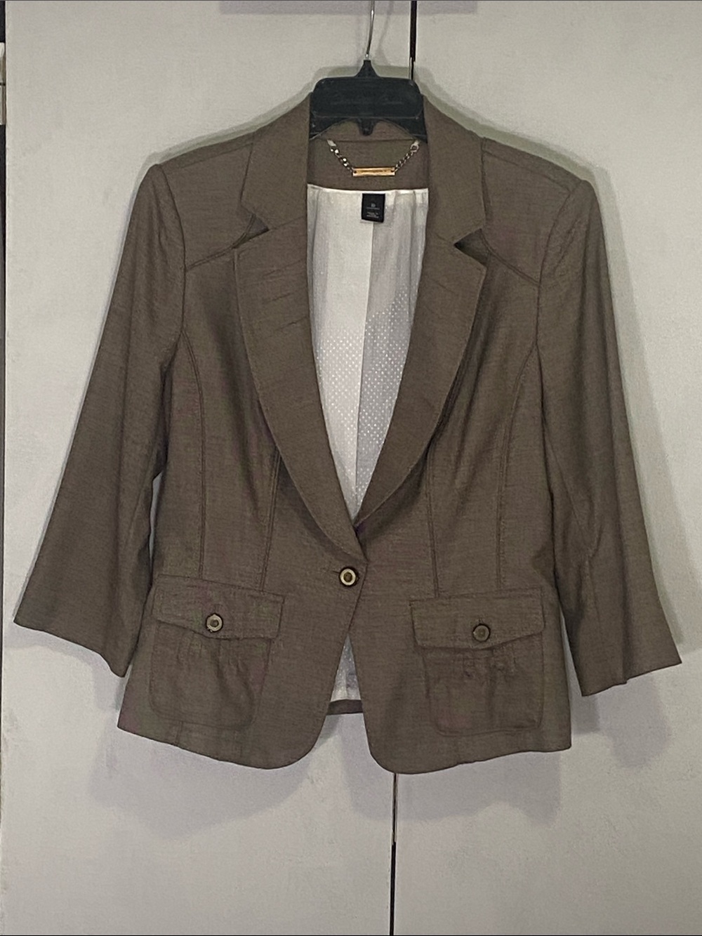 White House Black Market Brown Single-Button Tailored Blazer 10